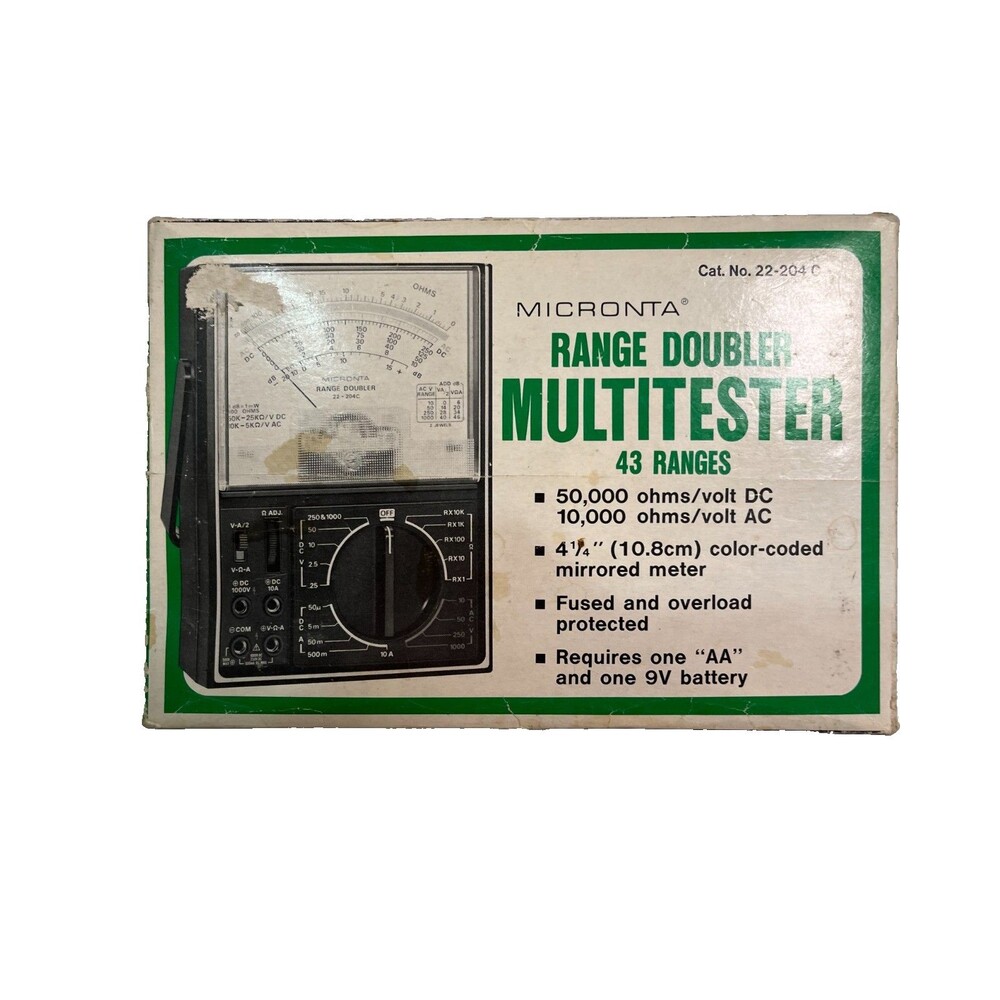 Micronta 22-204C Range Doubler Multitester 43 Range Analog Multimeter Tested